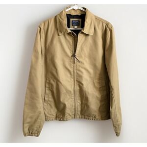 J Crew Harrington Full Zip Up Classic Jacket Cotton Twill Tan Mens Small